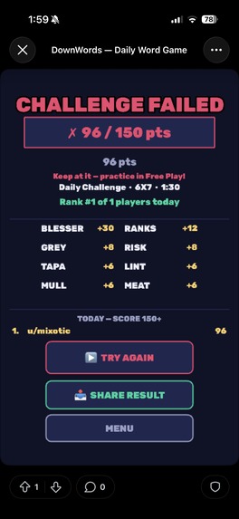 DownWords - Daily Word Game – screenshot 7