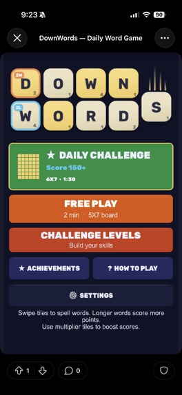 DownWords - Daily Word Game – screenshot 1