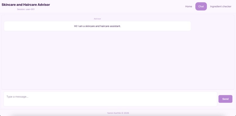 Skincare & Haircare Advisor Agent – screenshot 1