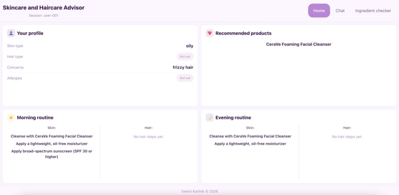 Skincare & Haircare Advisor Agent – screenshot 3
