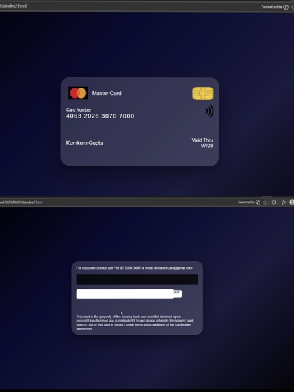 Interactive Master Card Flip UI – screenshot 1