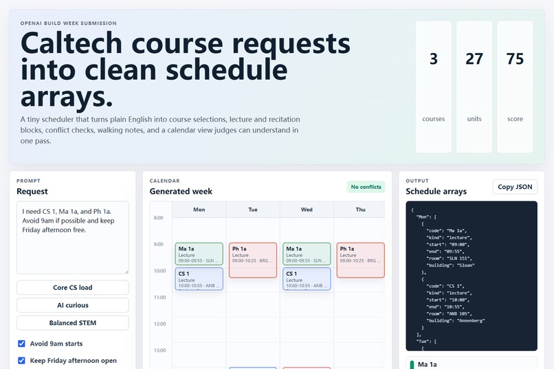 Caltech Codex Scheduler – screenshot 1