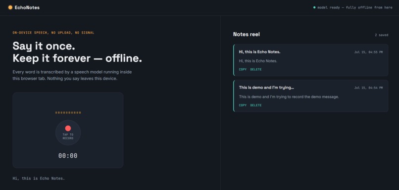 EchoNotes – screenshot 2