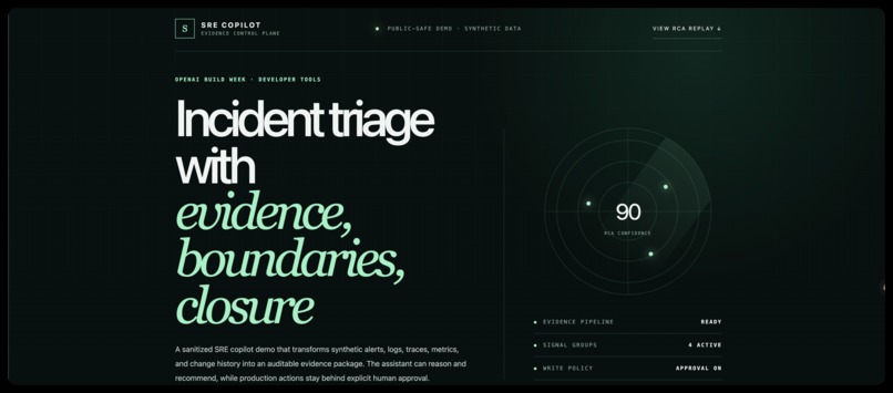 SRE Copilot: Evidence-Driven Incident Triage – screenshot 1