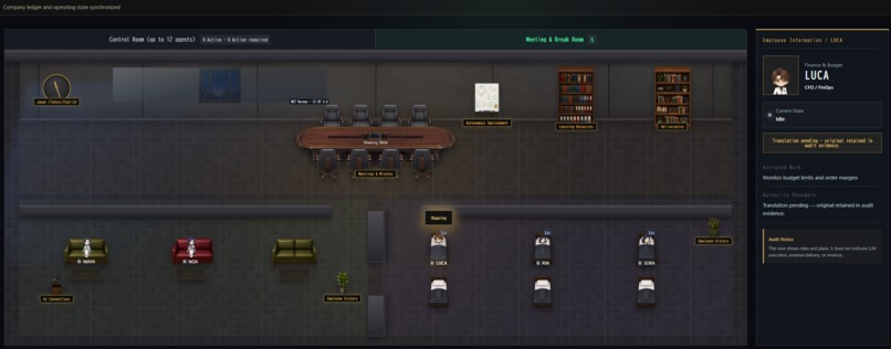 AI Company Control Room – screenshot 2