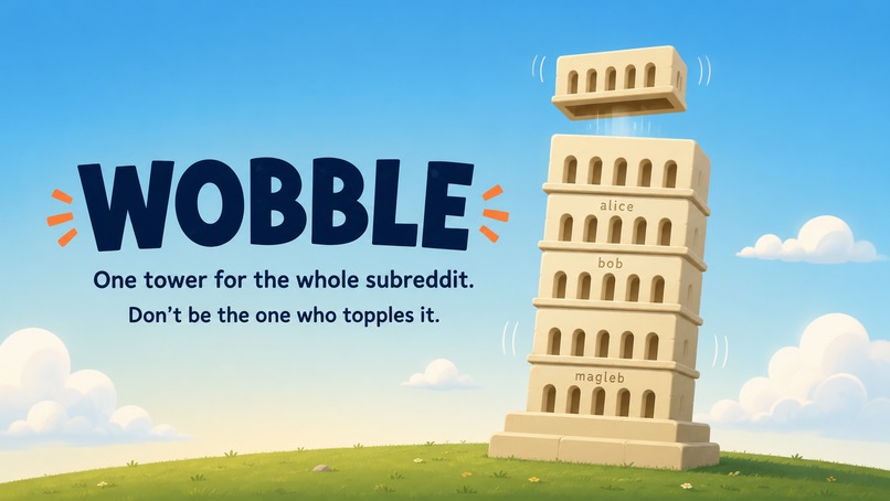 WOBBLE - the subreddit's shared tower – screenshot 1