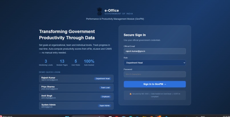 GovPM (Government Productivity Management System) – screenshot 4