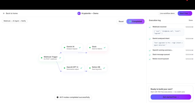 Kryptonite — Autonomous AI Workflow Builder – screenshot 3