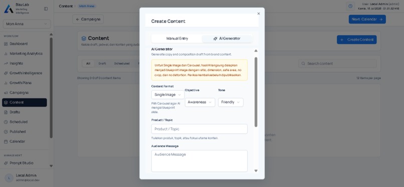 Blaz Lab | AI Marketing Operating System – screenshot 3