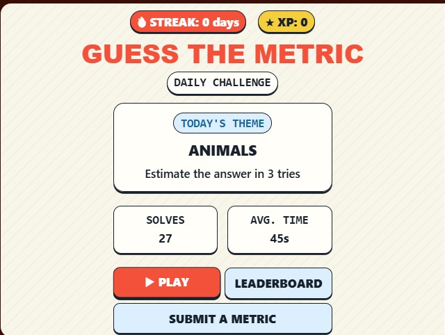 Guess The Metric – screenshot 1