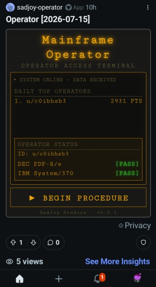 Mainframe Operator – screenshot 1