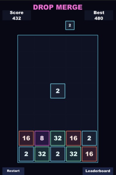 2048 merge drop – screenshot 1