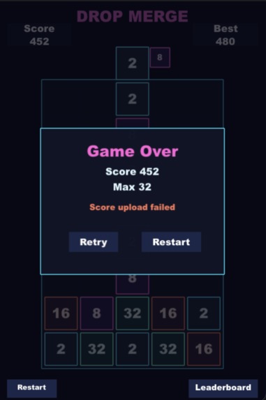 2048 merge drop – screenshot 2