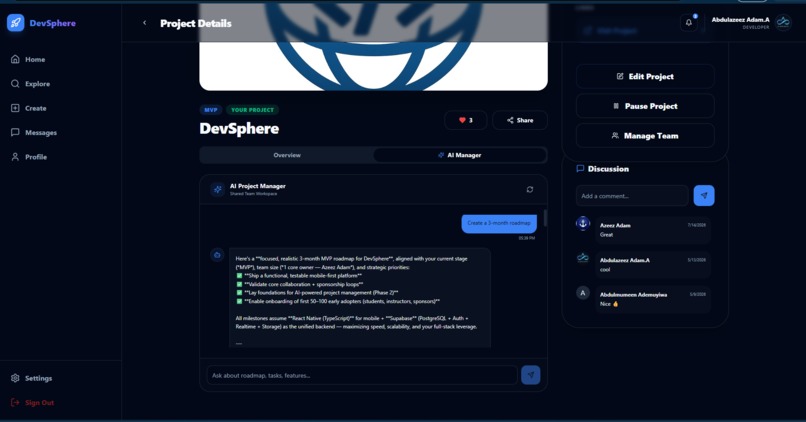 DevSphere – screenshot 2