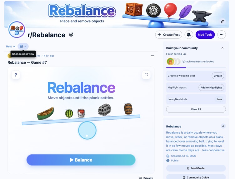 Rebalance – screenshot 1