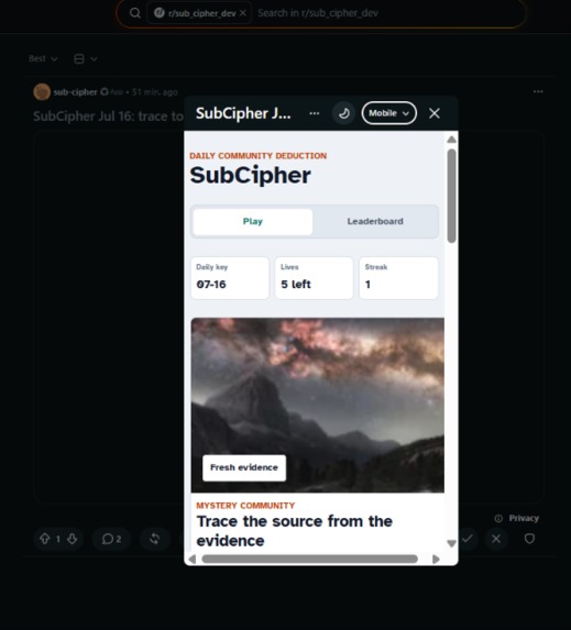 SubCipher – screenshot 2