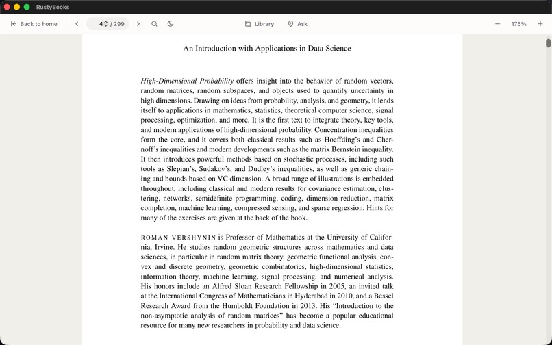 RustyBooks – screenshot 1