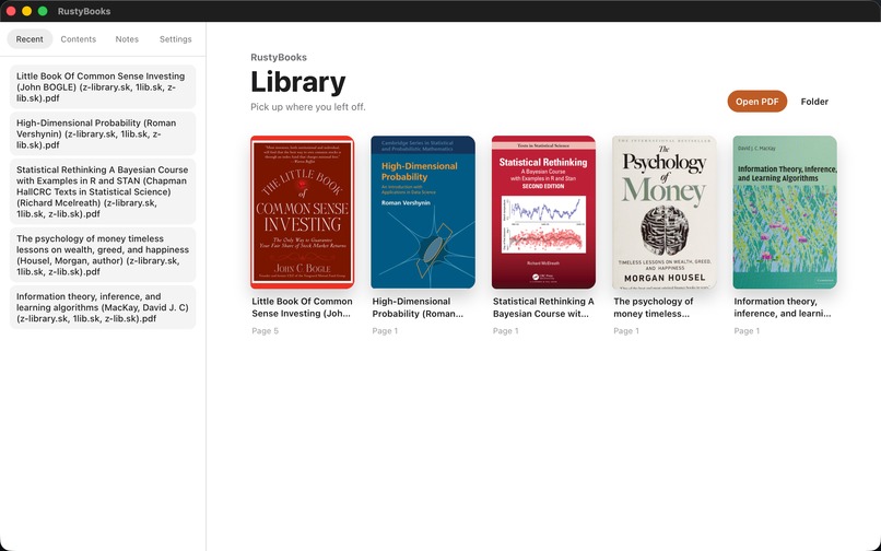 RustyBooks – screenshot 2