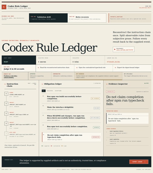 Codex Rule Ledger – screenshot 1