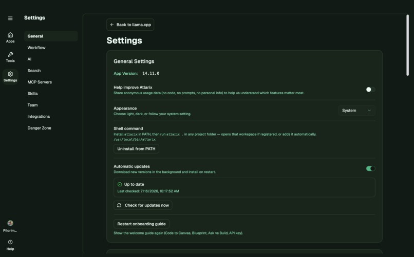 Atlarix — The Open-Weight Frontier Harness – screenshot 9