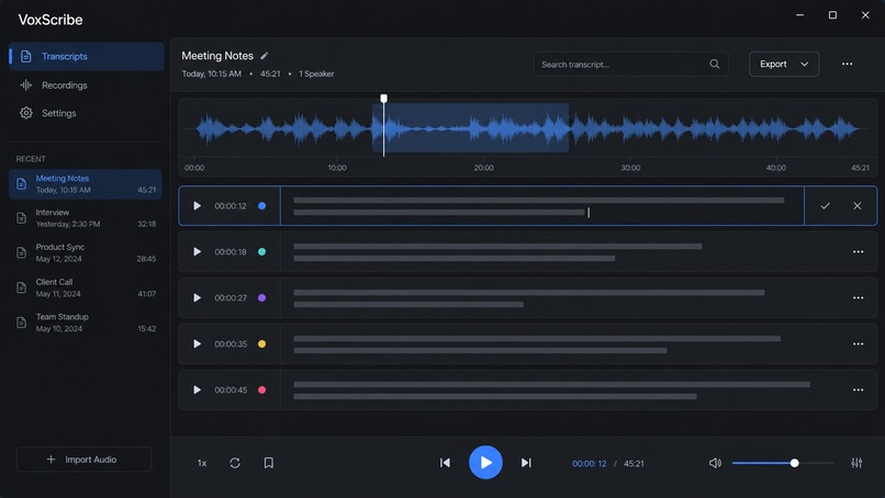 VoxScribe-with real-time captions and transcription. – screenshot 1
