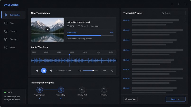 VoxScribe-with real-time captions and transcription. – screenshot 2