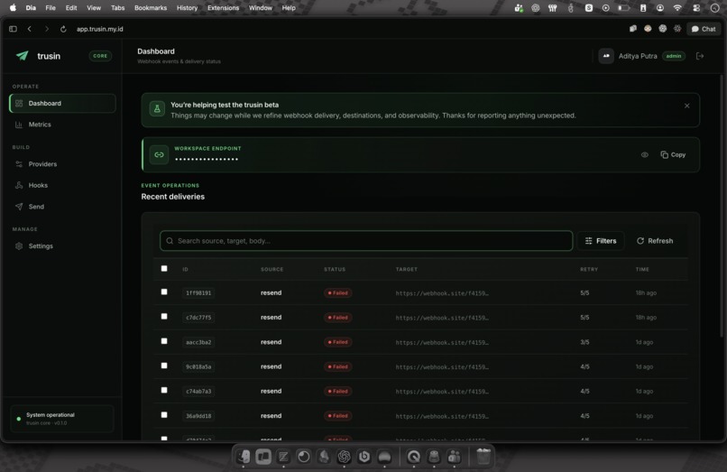 trusin - Webhook Relay – screenshot 2