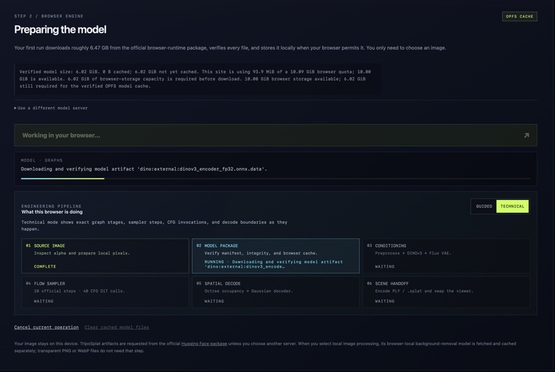 TripoSplat for WebGPU and Mac – screenshot 1