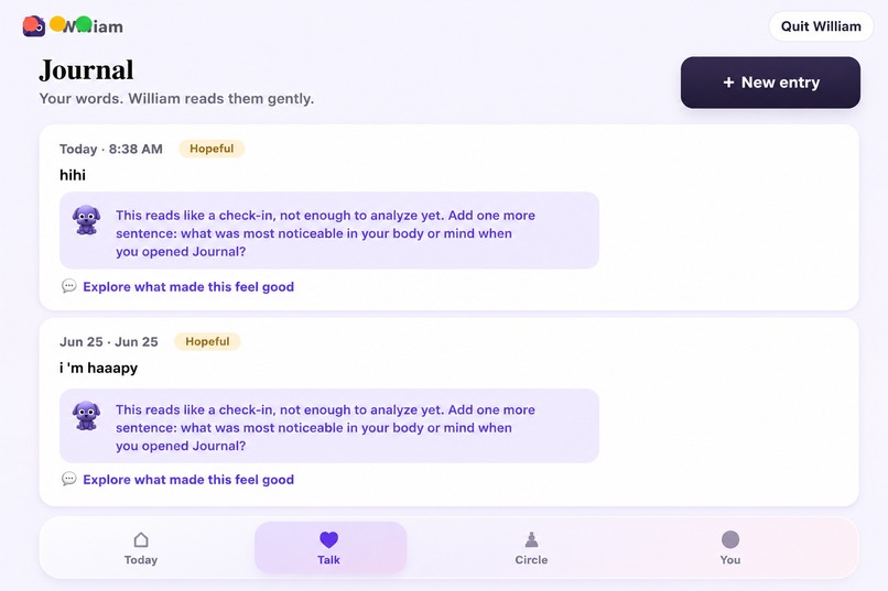 William: Emotion-First Personal Growth OS – screenshot 7
