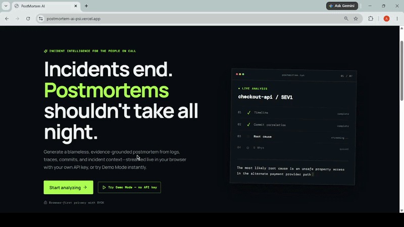 PostMortem AI – screenshot 3