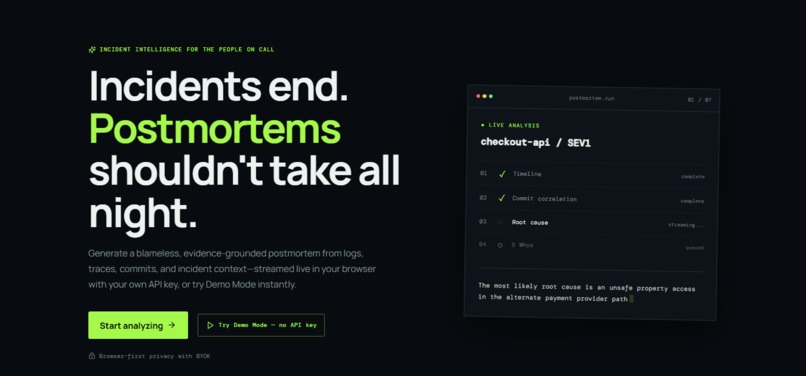 PostMortem AI – screenshot 1