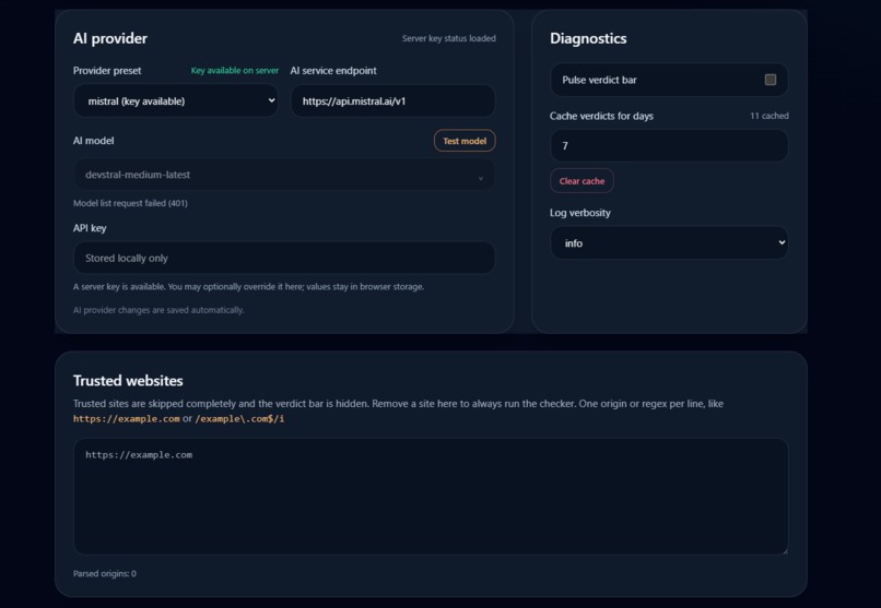 Privacy verdict - Chrome Extension – screenshot 4