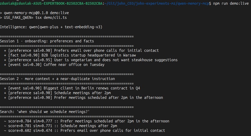 John CEO: Qwen Memory MCP – screenshot 3