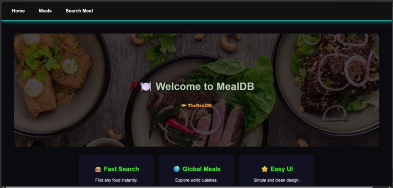 MEALDB – screenshot 1