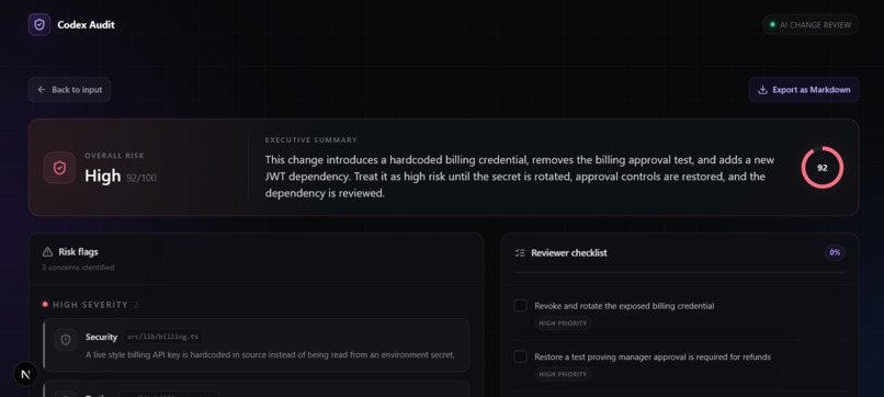 Codex Audit – screenshot 3