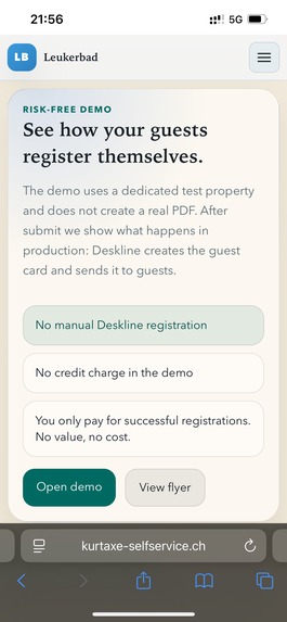 Tourist tax self service – screenshot 1