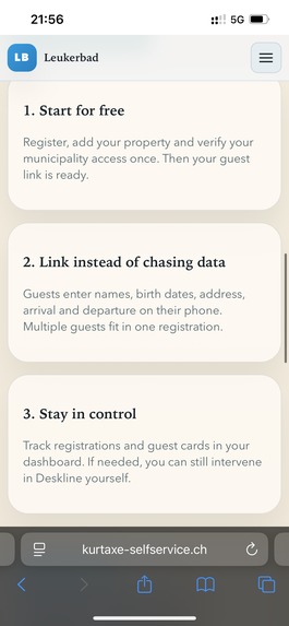 Tourist tax self service – screenshot 3