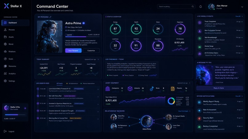 Stellar X — Living AI Civilization – screenshot 4
