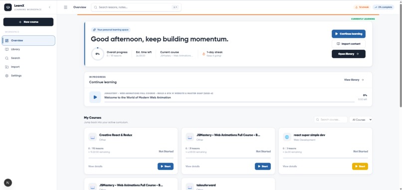 LearnX – screenshot 1