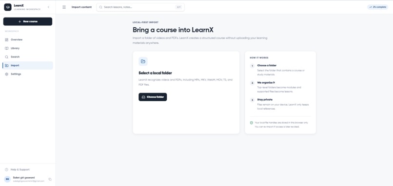LearnX – screenshot 2