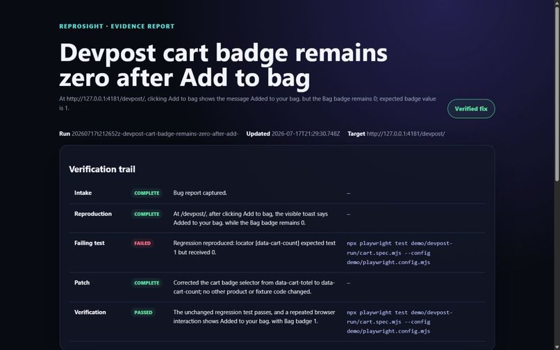 ReproSight — From Bug Screenshot to Verified Fix – screenshot 6