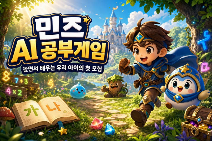 민즈 AI 공부게임 — 모험하며 배우는 수학·국어 RPG – screenshot 1