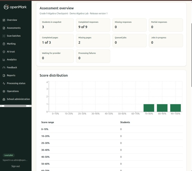 openMark – screenshot 6