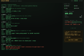 Cold Open — a harness walks into a hackathon and submits!