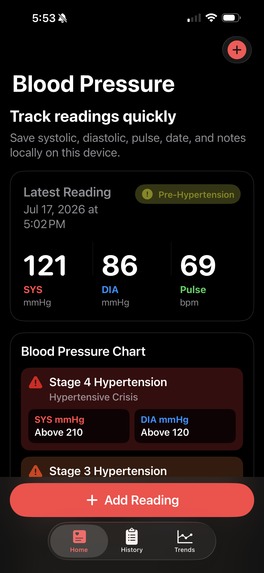 Blood Pressure Log – screenshot 1