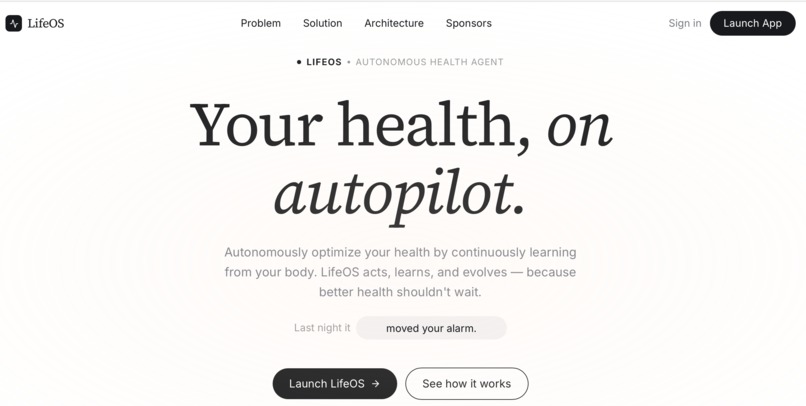 LifeOS - AI-powered autonomous health agent  – screenshot 1