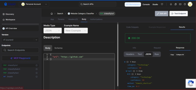 Website Category Classifier – screenshot 5