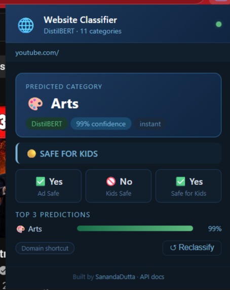 Website Category Classifier – screenshot 8