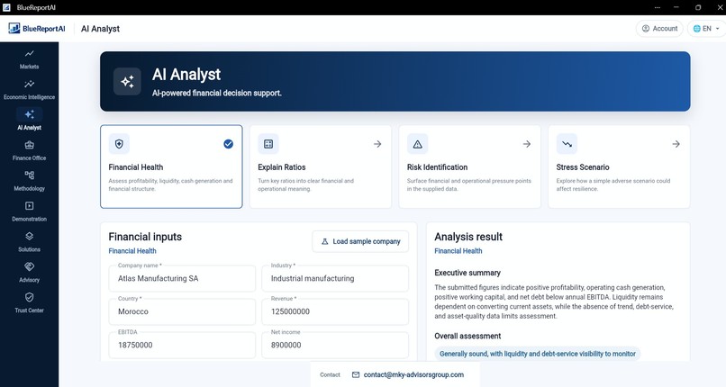 BlueReportAI Decision Agent – screenshot 1