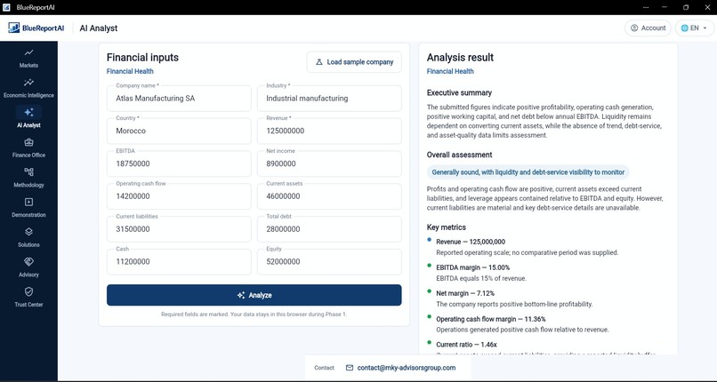 BlueReportAI Decision Agent – screenshot 2
